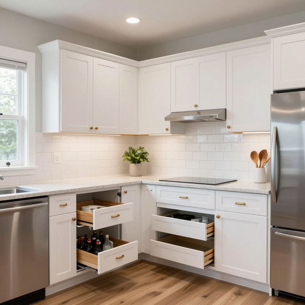 Classic white subway tile backsplash with soft grout contrast for white cabinets