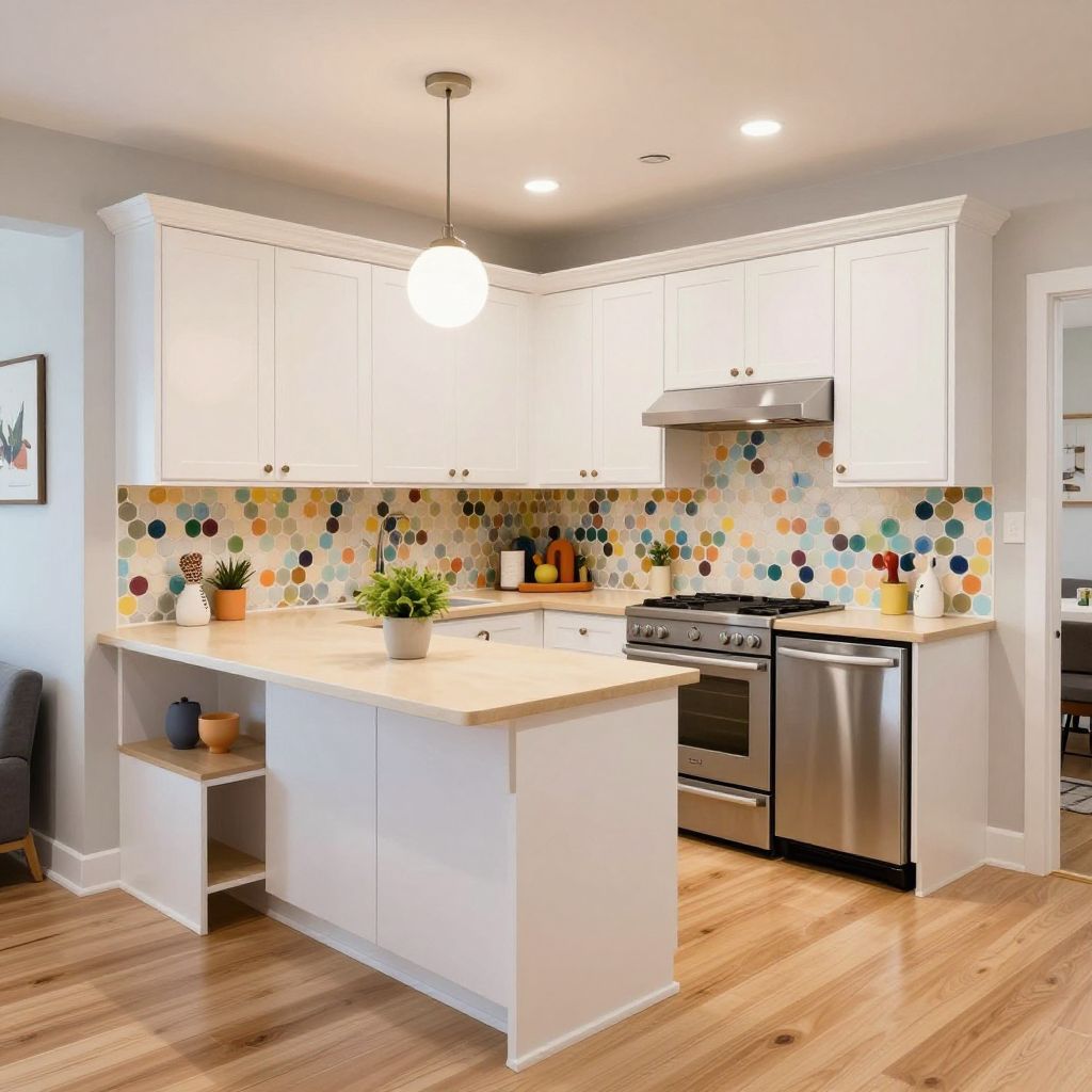 Penny tile for small scale detail with white cabinets