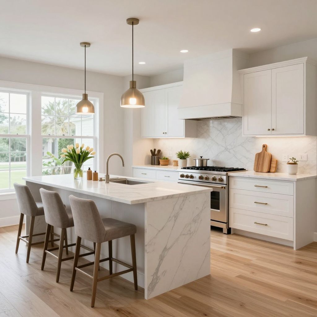 White Marble Slab Backsplash