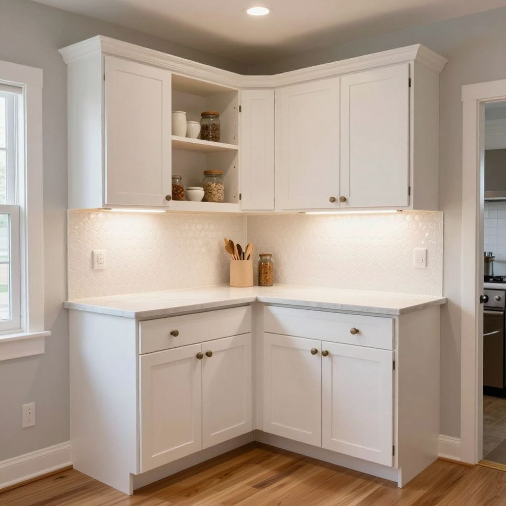 White Penny Tile Backsplash